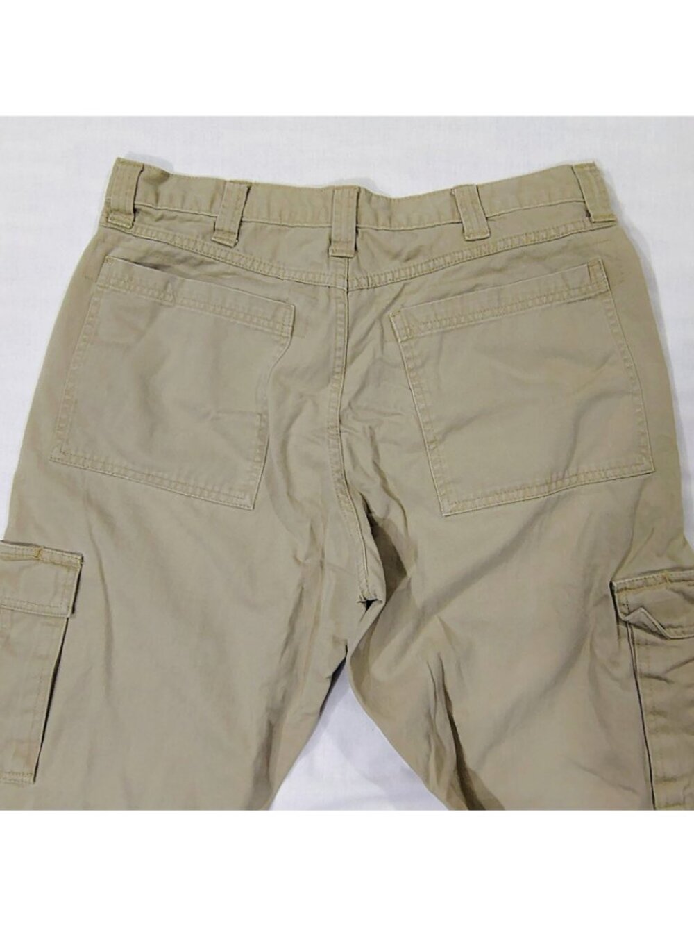 Wrangler Khaki Cargo Pants Mens Size 34 x 34 Straight Leg Pockets Cotton Tan - Picture 6 of 16